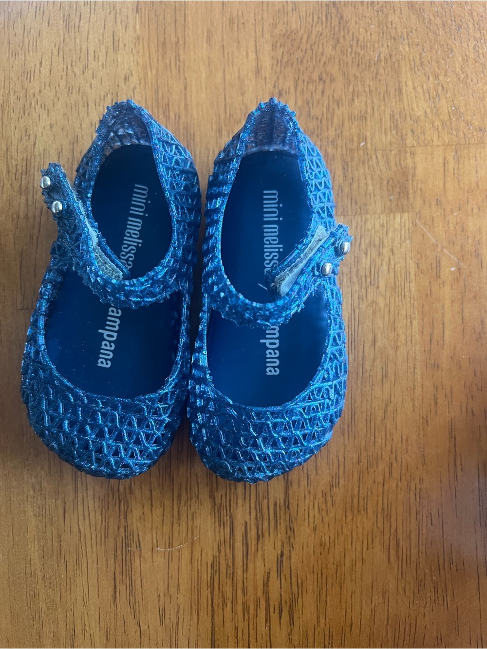ADORABLE! Mini Melissa Sparkle Blue Jelly Mary Jane Shoes